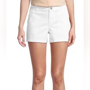 NWT- a.n.a mid rise white twill shorts size 14
